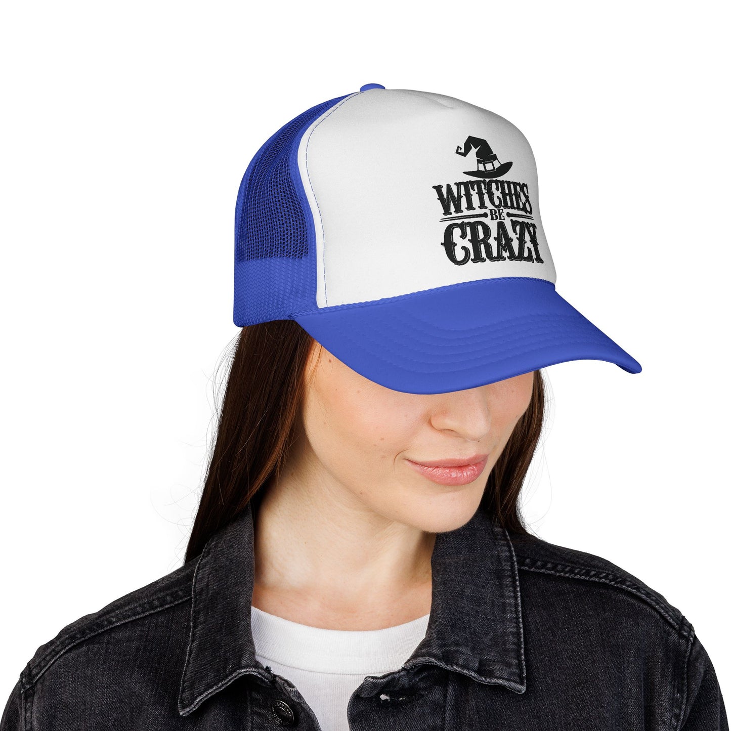 Witches Be Crazy Trucker Cap, Halloween Accessory, Witch Hat Hat, Festival Fashion, Fun Gift for Spooky Season