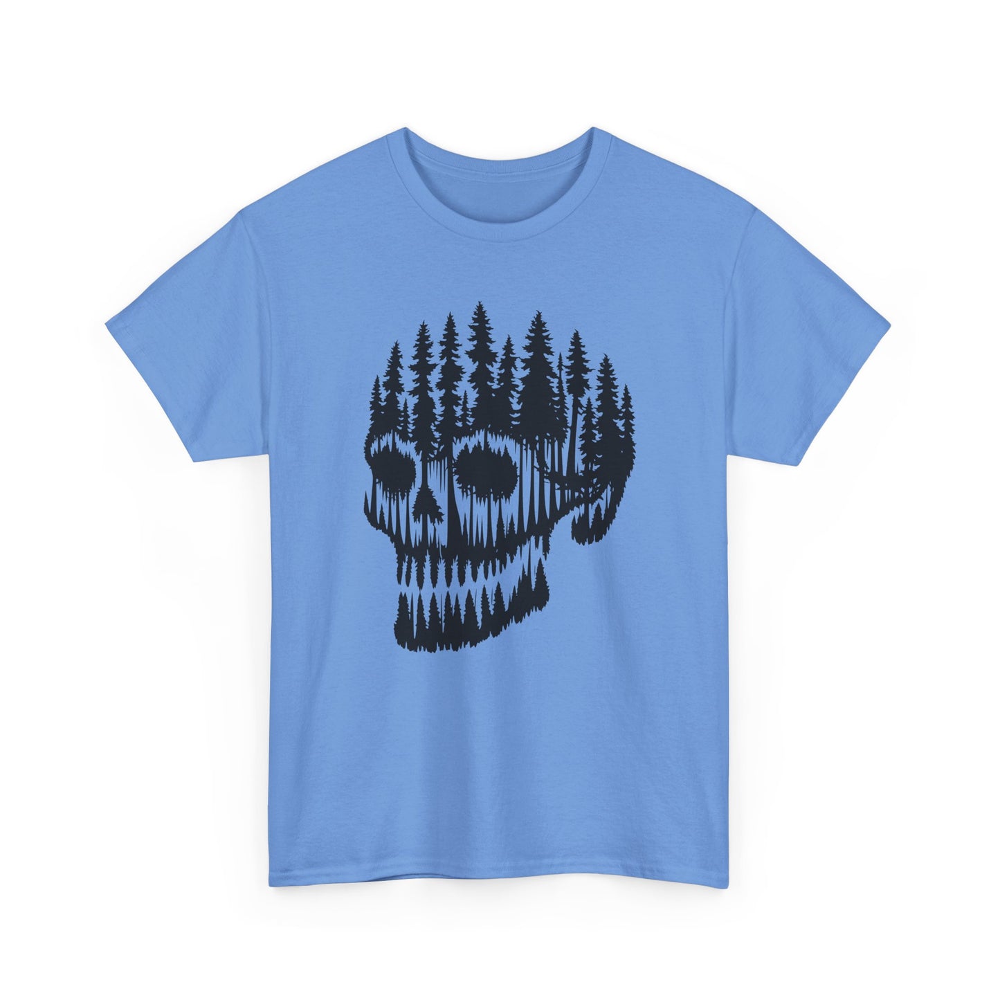 Skull Forest Unisex Cotton Tee | Grunge Aesthetic Shirt, Nature Lover Gift, Gothic Style Apparel, Casual Wear, Eco-Friendly Fashion