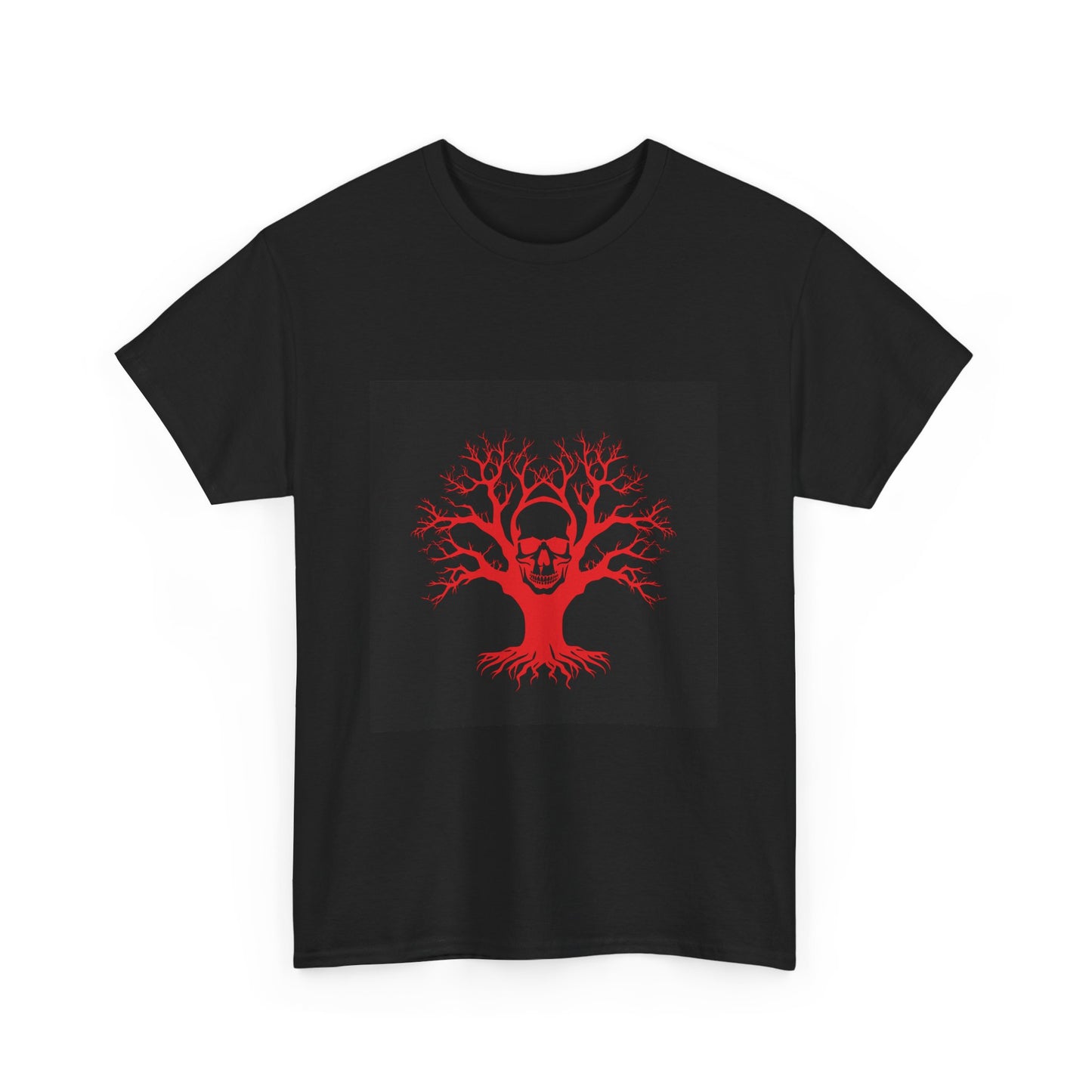 Gothic Tree Skull Tee, Unisex Heavy Cotton T-Shirt, Edgy Halloween Fashion, Alternative Apparel, Grunge Style Shirt, Unique Gift Idea