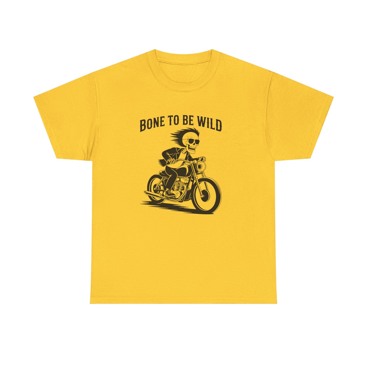 Bone to Be Wild Motorcycle Tee - Unisex Heavy Cotton T-Shirt, Biker Gift, Casual Wear, Road Trip Essential, Adventure Apparel