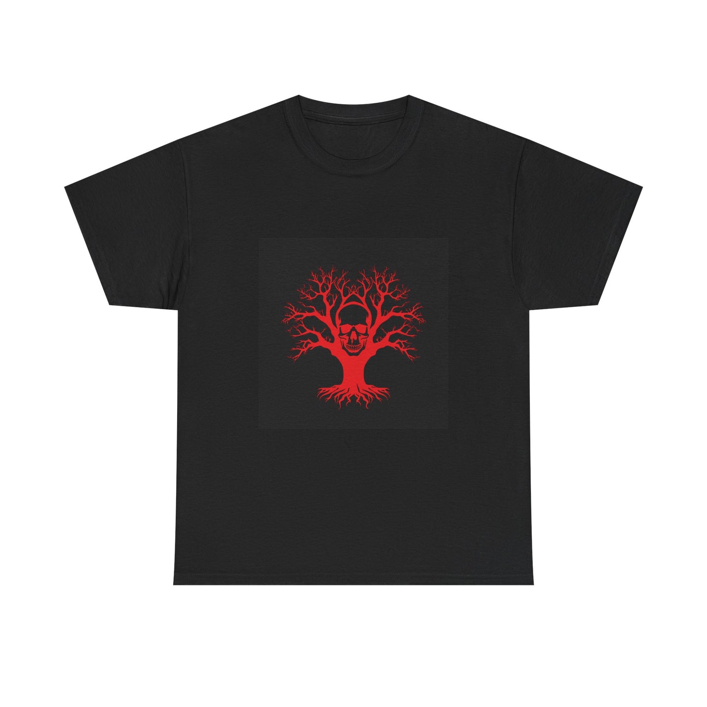 Gothic Tree Skull Tee, Unisex Heavy Cotton T-Shirt, Edgy Halloween Fashion, Alternative Apparel, Grunge Style Shirt, Unique Gift Idea