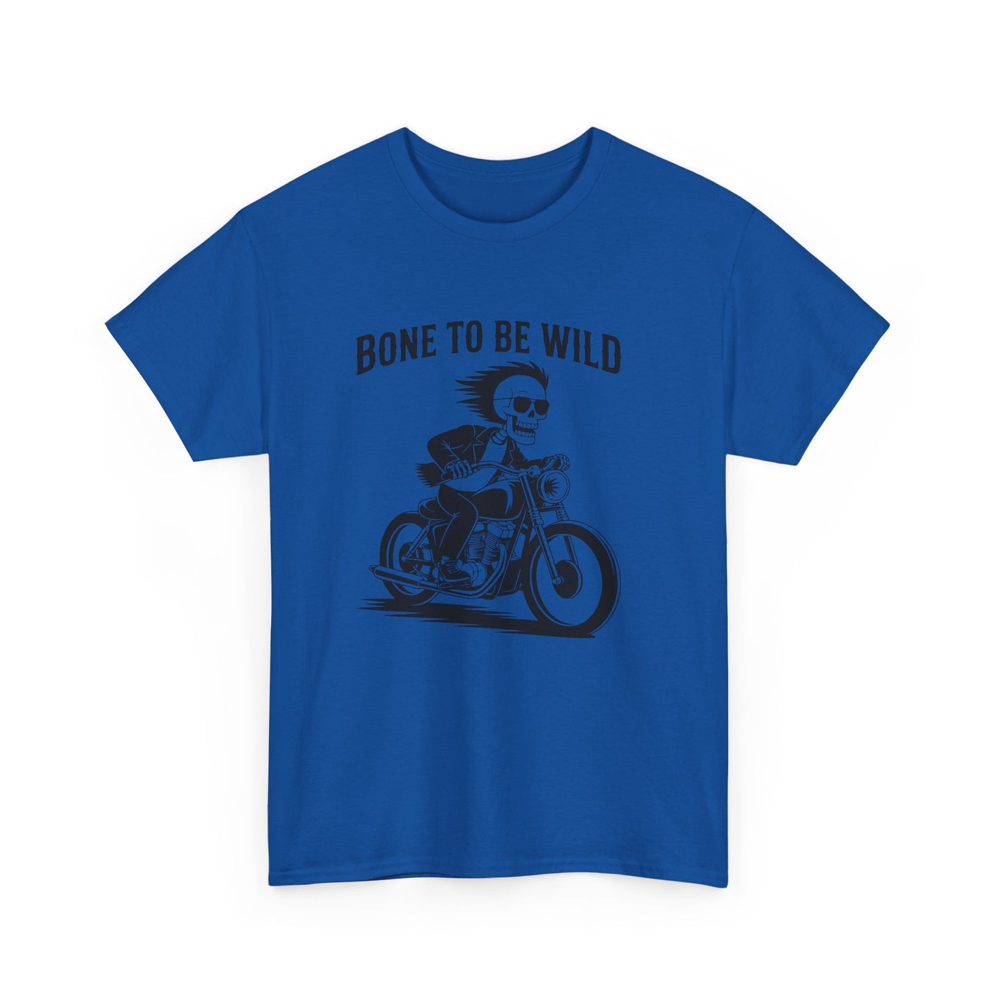 Bone to Be Wild Motorcycle Tee - Unisex Heavy Cotton T-Shirt, Biker Gift, Casual Wear, Road Trip Essential, Adventure Apparel