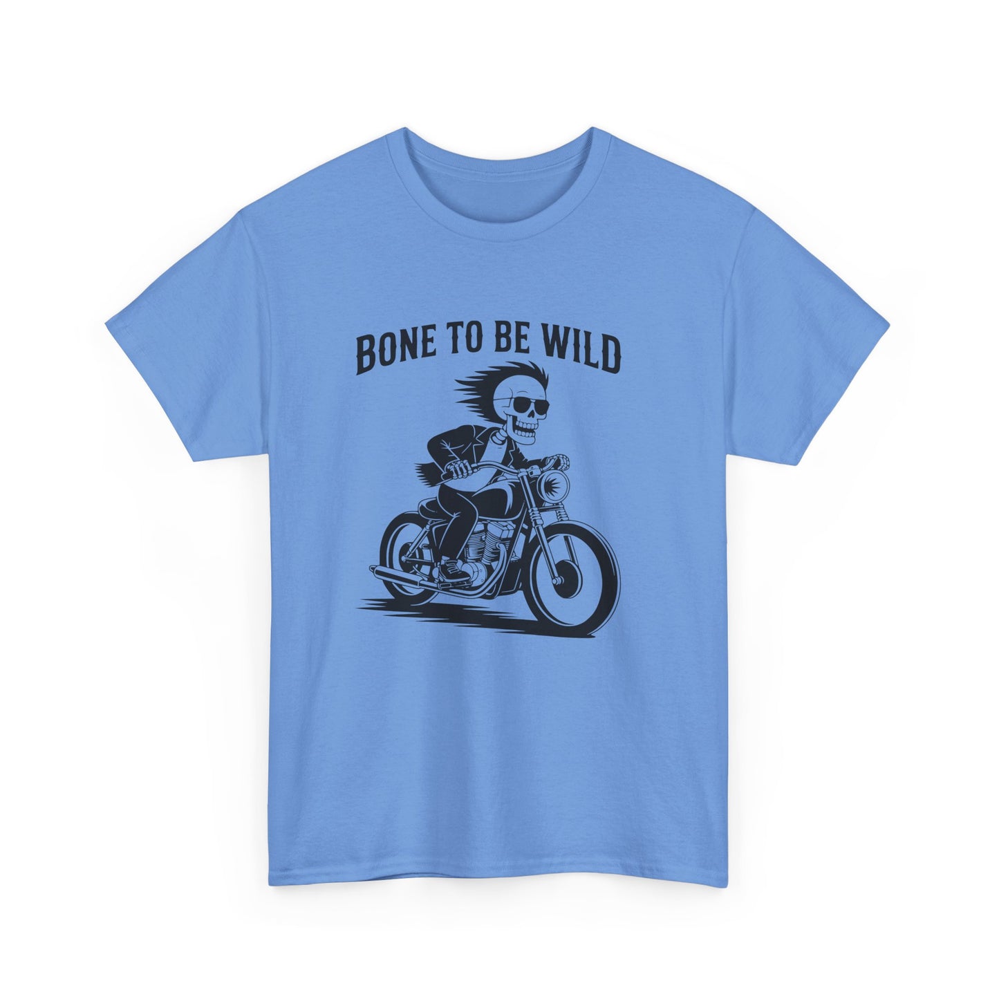 Bone to Be Wild Motorcycle Tee - Unisex Heavy Cotton T-Shirt, Biker Gift, Casual Wear, Road Trip Essential, Adventure Apparel