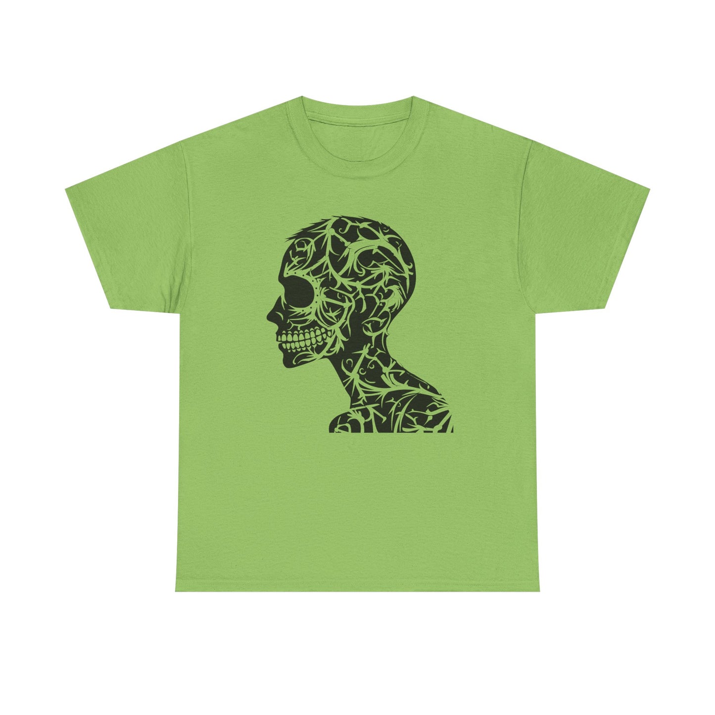 Skull Floral Unisex Cotton Tee - Gothic Graphic Tee, Casual Wear, Halloween Gift, Trendy Shirt, Unique Design