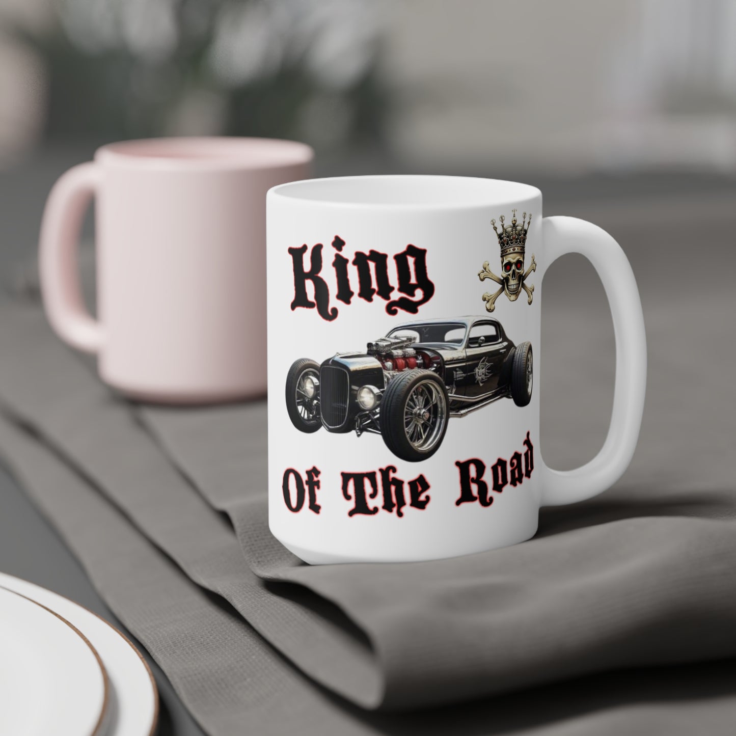 King of the Road Ceramic Mug - Perfect for Car Lovers, Father's Day Gift, Coffee Lovers, Birthday Present, Unique Gift Idea