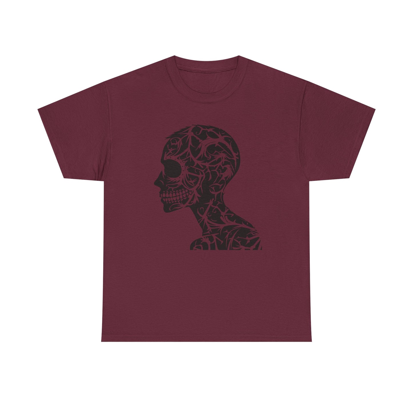 Skull Floral Unisex Cotton Tee - Gothic Graphic Tee, Casual Wear, Halloween Gift, Trendy Shirt, Unique Design