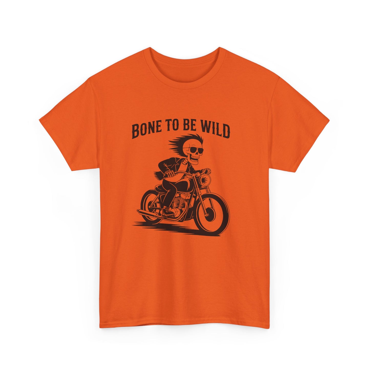 Bone to Be Wild Motorcycle Tee - Unisex Heavy Cotton T-Shirt, Biker Gift, Casual Wear, Road Trip Essential, Adventure Apparel