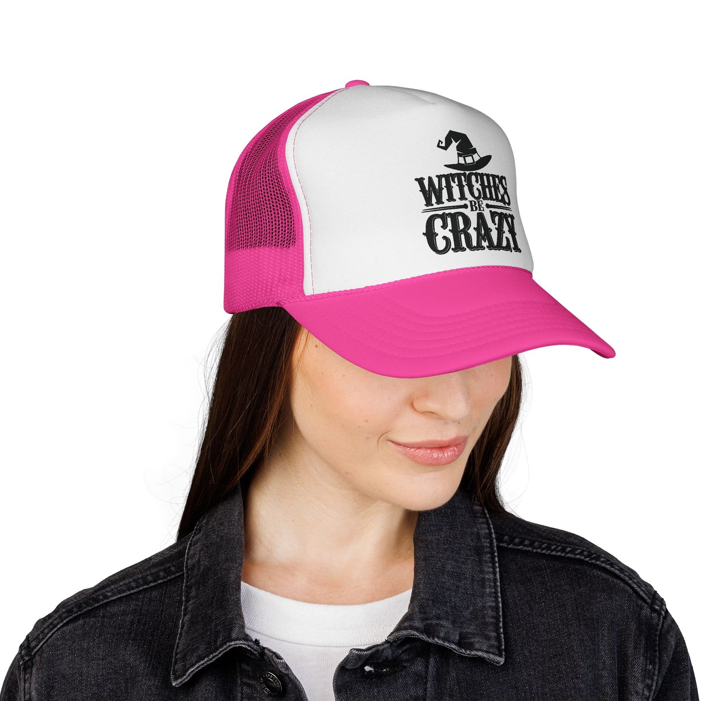 Witches Be Crazy Trucker Cap, Halloween Accessory, Witch Hat Hat, Festival Fashion, Fun Gift for Spooky Season