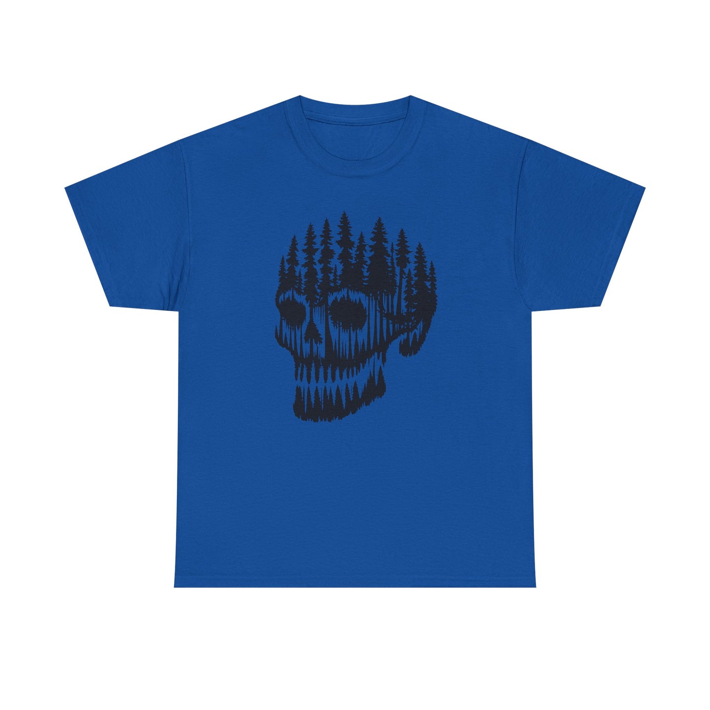 Skull Forest Unisex Cotton Tee | Grunge Aesthetic Shirt, Nature Lover Gift, Gothic Style Apparel, Casual Wear, Eco-Friendly Fashion