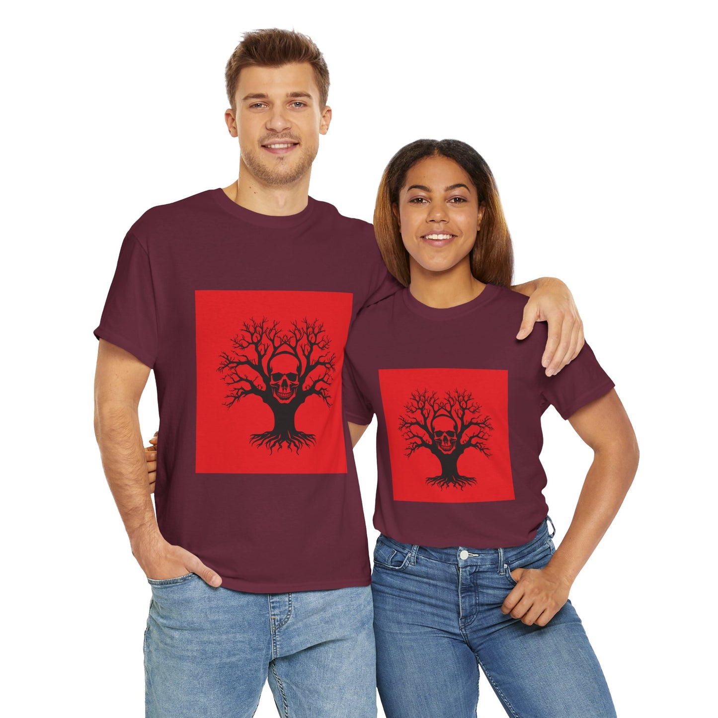 Gothic Skull Tree Tee, Unisex T-Shirt, Alternative Fashion, Edgy Apparel, Halloween Gift, Urban Streetwear
