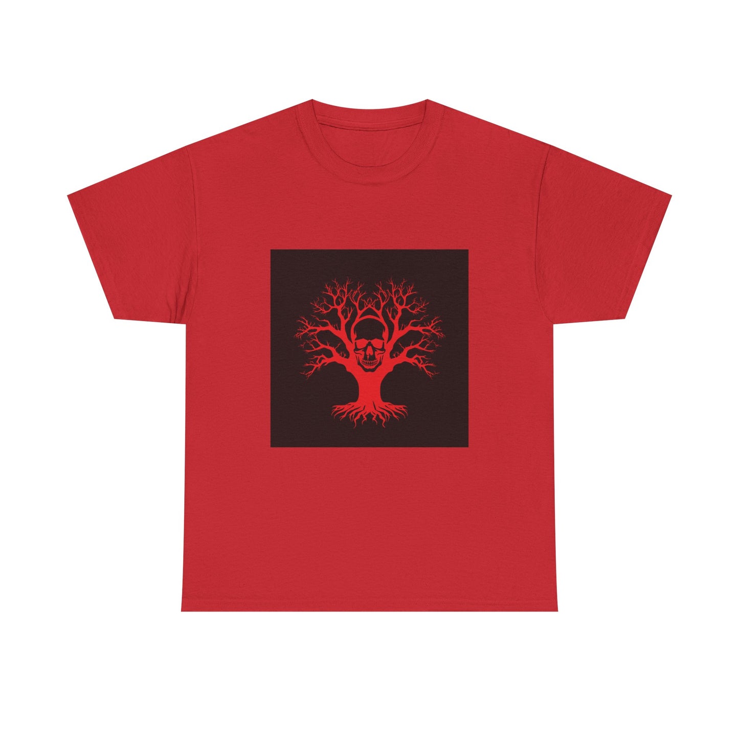 Gothic Tree Skull Tee, Unisex Heavy Cotton T-Shirt, Edgy Halloween Fashion, Alternative Apparel, Grunge Style Shirt, Unique Gift Idea