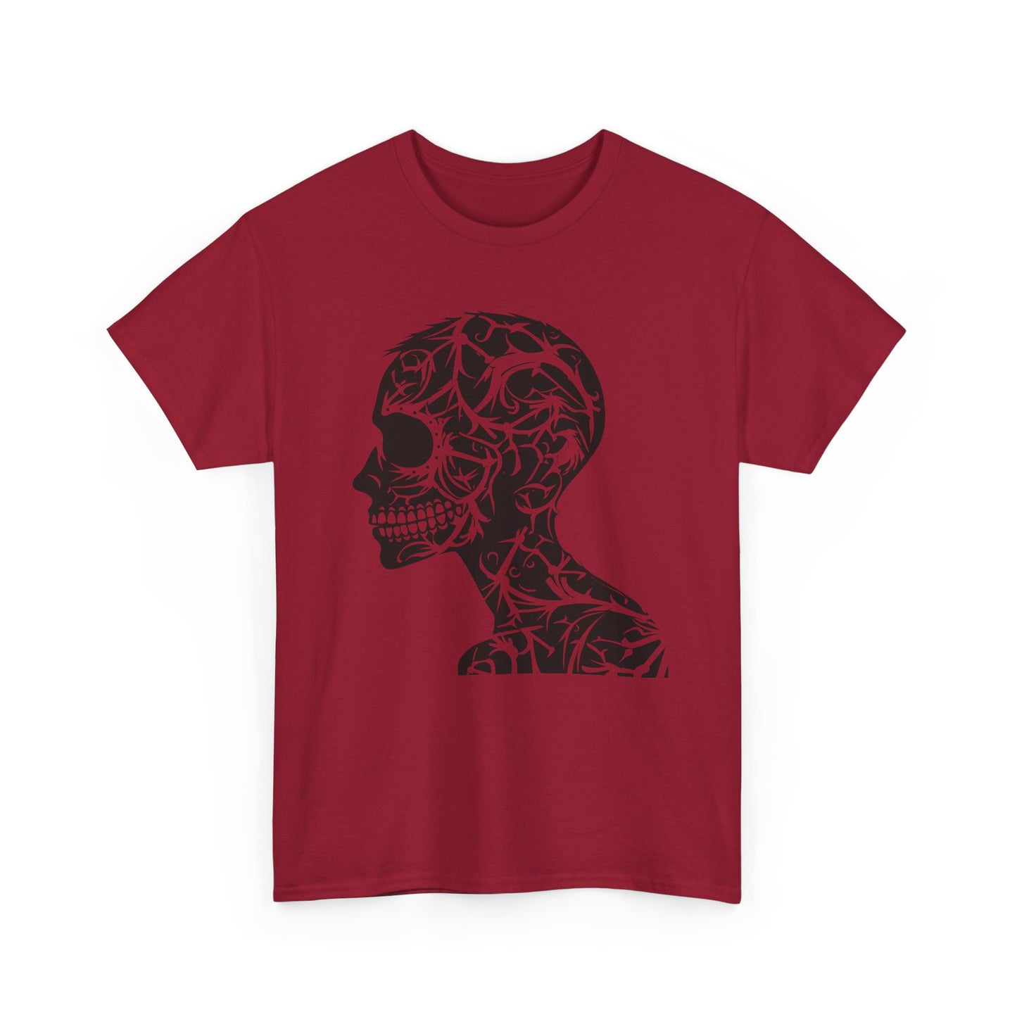 Skull Floral Unisex Cotton Tee - Gothic Graphic Tee, Casual Wear, Halloween Gift, Trendy Shirt, Unique Design