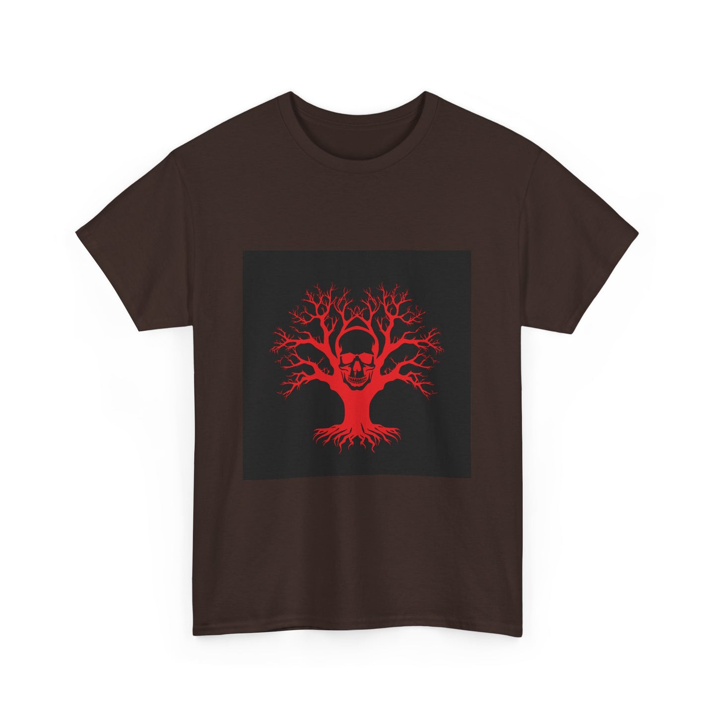 Gothic Tree Skull Tee, Unisex Heavy Cotton T-Shirt, Edgy Halloween Fashion, Alternative Apparel, Grunge Style Shirt, Unique Gift Idea