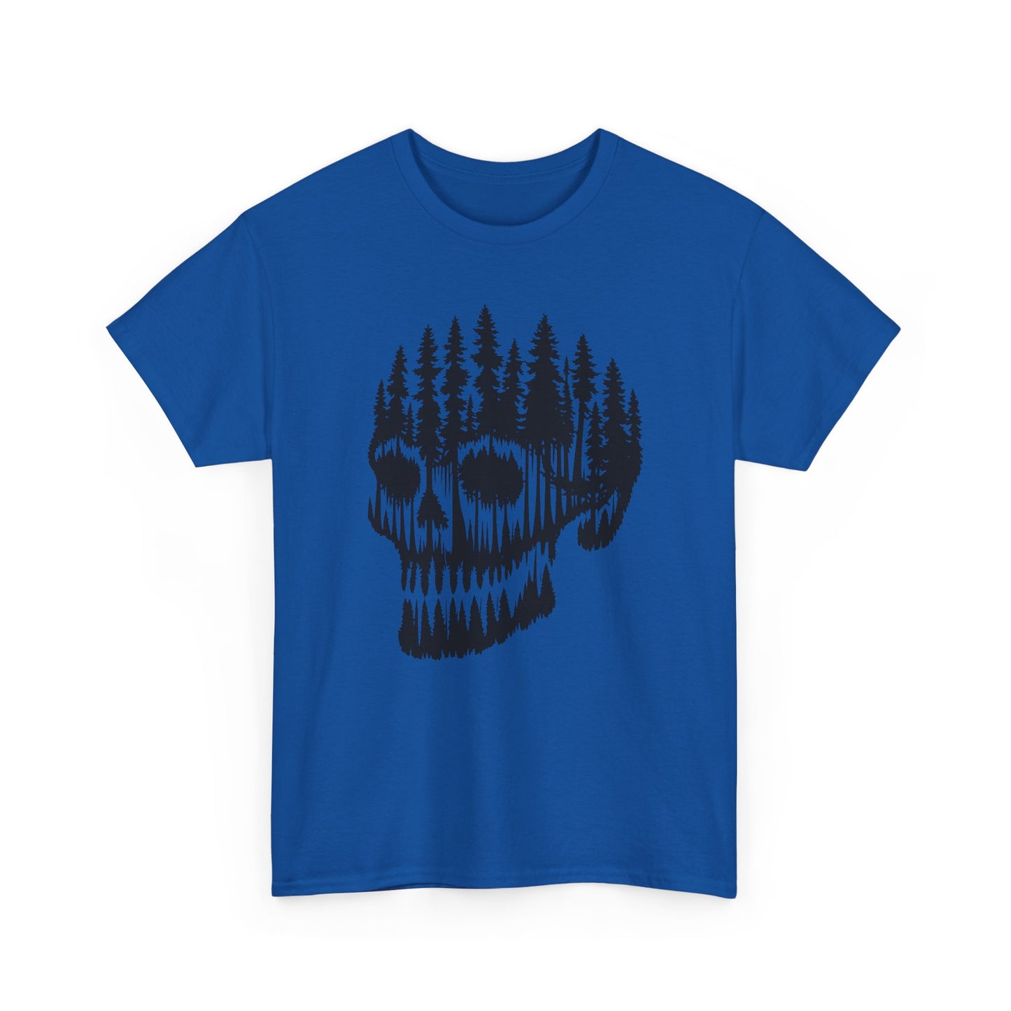 Skull Forest Unisex Cotton Tee | Grunge Aesthetic Shirt, Nature Lover Gift, Gothic Style Apparel, Casual Wear, Eco-Friendly Fashion