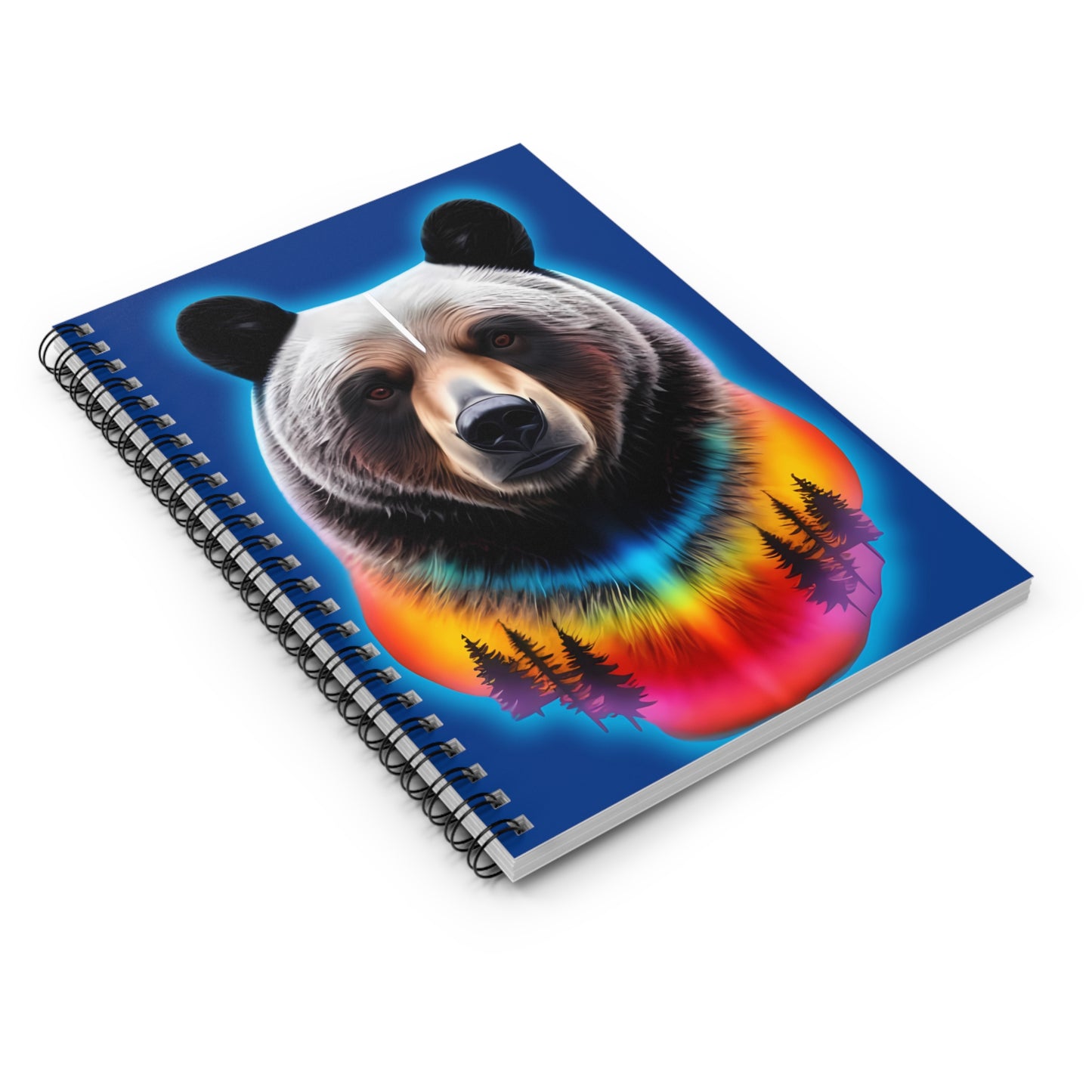 Vibrant Bear Spiral Notebook - Artistic Wildlife Design for Nature Lovers, Journaling, Gifts, Forest Theme, Eco-Friendly