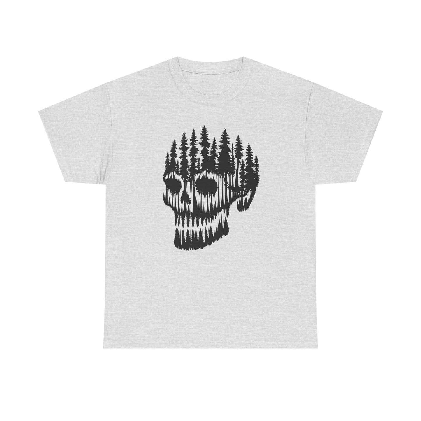 Skull Forest Unisex Cotton Tee | Grunge Aesthetic Shirt, Nature Lover Gift, Gothic Style Apparel, Casual Wear, Eco-Friendly Fashion
