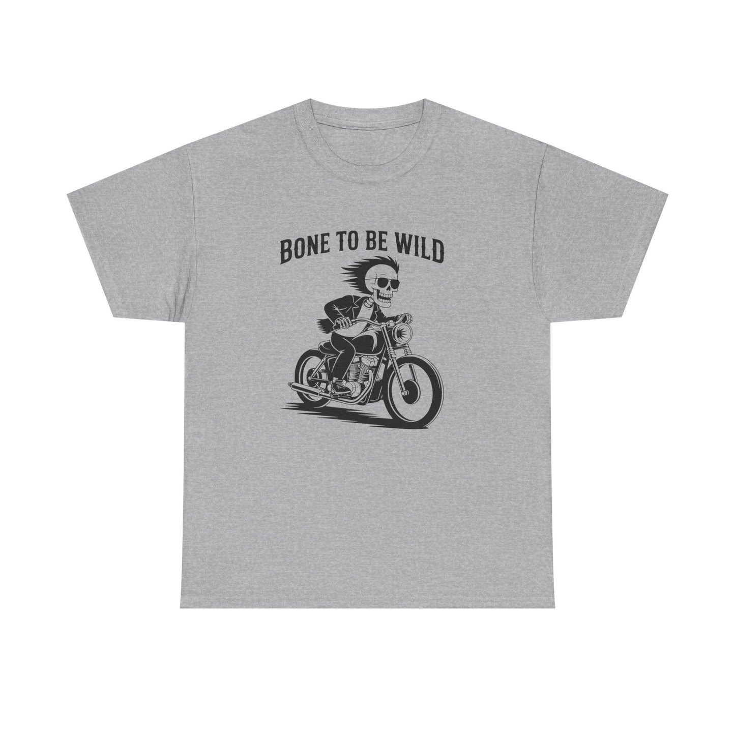Bone to Be Wild Motorcycle Tee - Unisex Heavy Cotton T-Shirt, Biker Gift, Casual Wear, Road Trip Essential, Adventure Apparel
