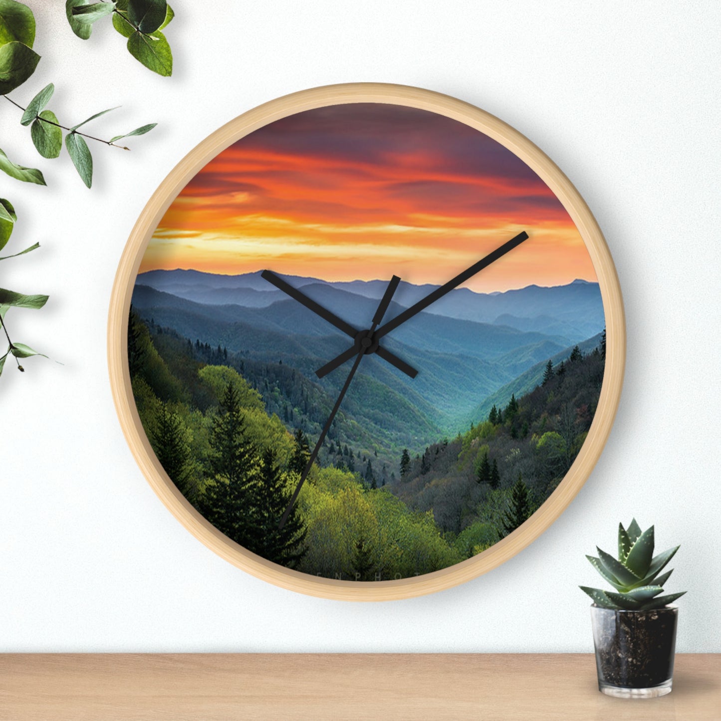 Serene Sunset Wall Clock – Nature-Inspired Home Decor, Rustic Timepiece, Decorative Clock for Living Room, Gift for Nature Lovers