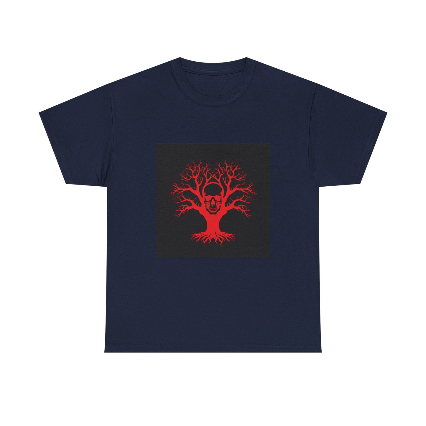 Gothic Tree Skull Tee, Unisex Heavy Cotton T-Shirt, Edgy Halloween Fashion, Alternative Apparel, Grunge Style Shirt, Unique Gift Idea