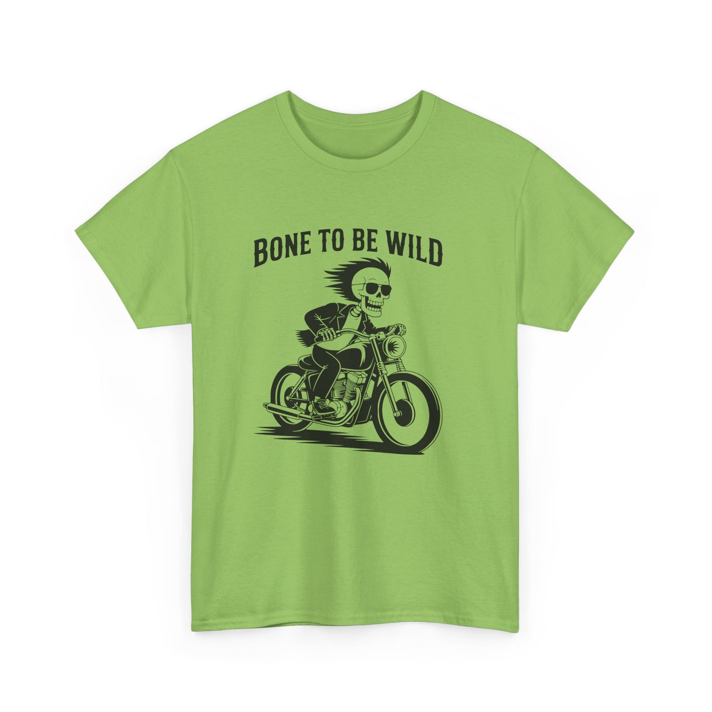 Bone to Be Wild Motorcycle Tee - Unisex Heavy Cotton T-Shirt, Biker Gift, Casual Wear, Road Trip Essential, Adventure Apparel