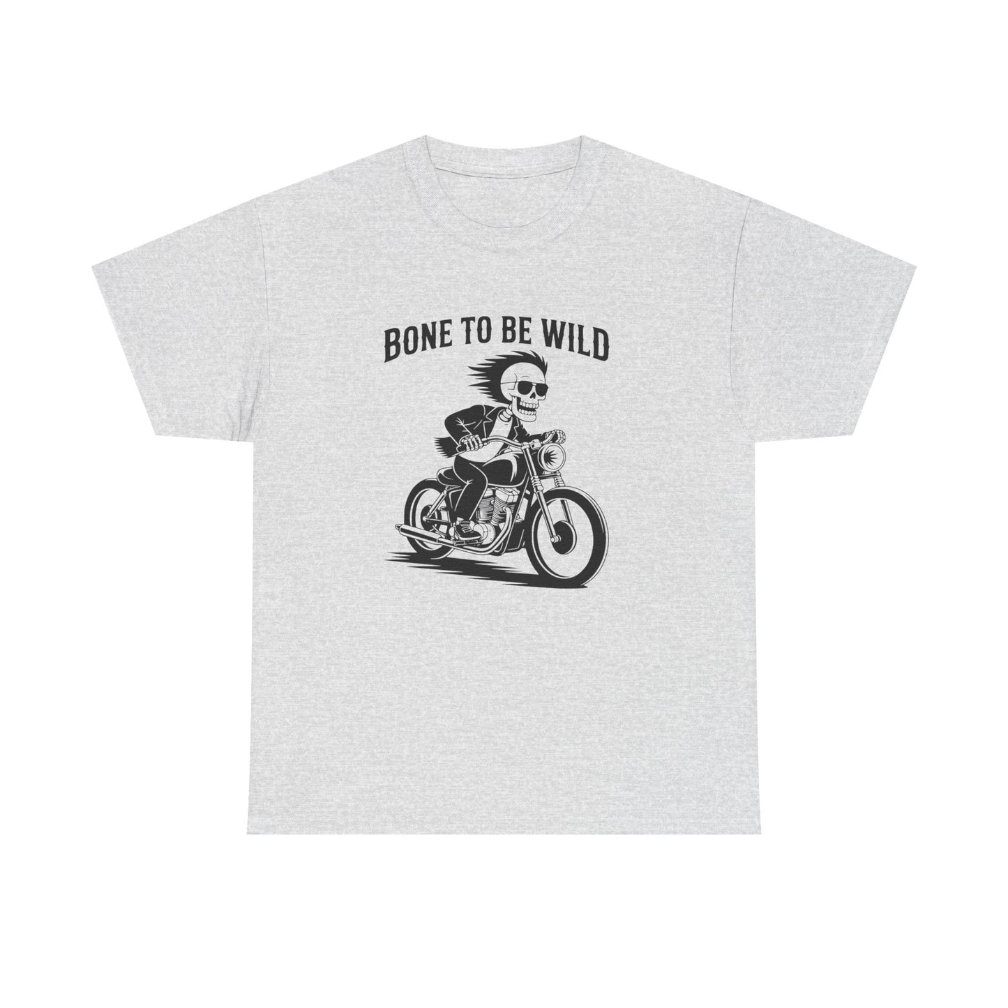 Bone to Be Wild Motorcycle Tee - Unisex Heavy Cotton T-Shirt, Biker Gift, Casual Wear, Road Trip Essential, Adventure Apparel