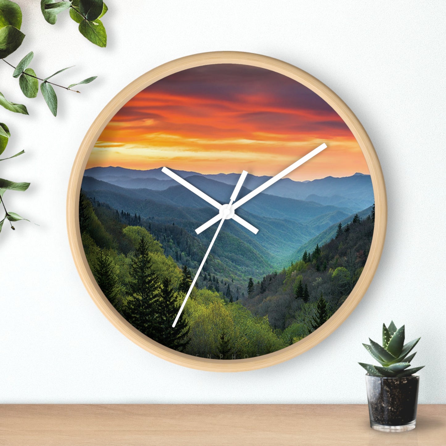 Serene Sunset Wall Clock – Nature-Inspired Home Decor, Rustic Timepiece, Decorative Clock for Living Room, Gift for Nature Lovers