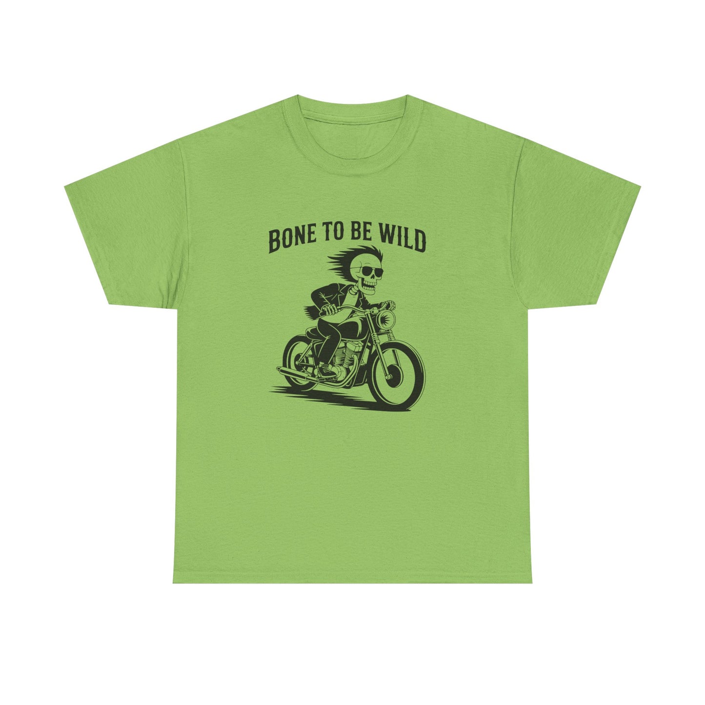 Bone to Be Wild Motorcycle Tee - Unisex Heavy Cotton T-Shirt, Biker Gift, Casual Wear, Road Trip Essential, Adventure Apparel
