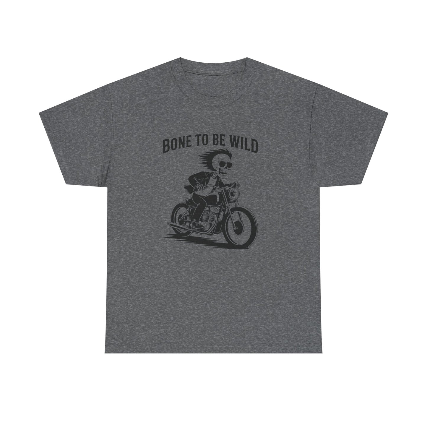 Bone to Be Wild Motorcycle Tee - Unisex Heavy Cotton T-Shirt, Biker Gift, Casual Wear, Road Trip Essential, Adventure Apparel