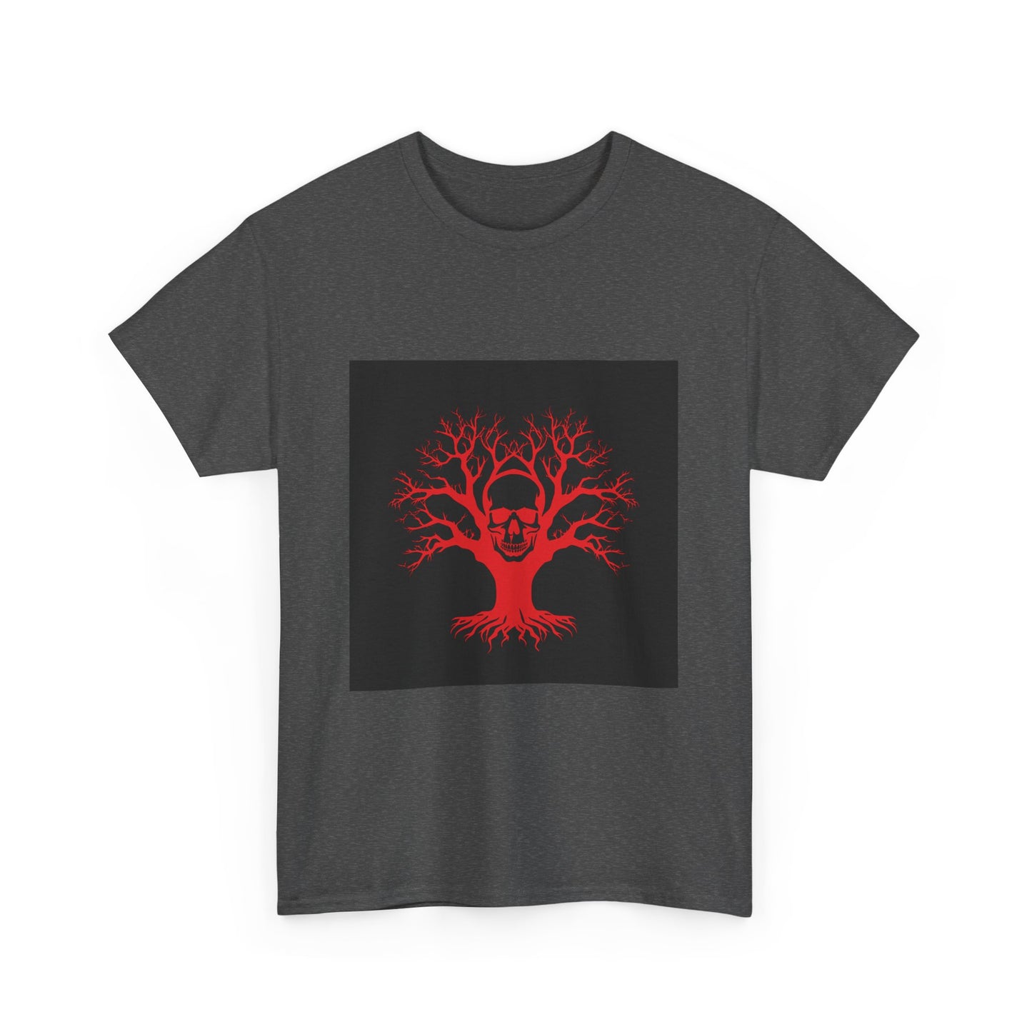 Gothic Tree Skull Tee, Unisex Heavy Cotton T-Shirt, Edgy Halloween Fashion, Alternative Apparel, Grunge Style Shirt, Unique Gift Idea
