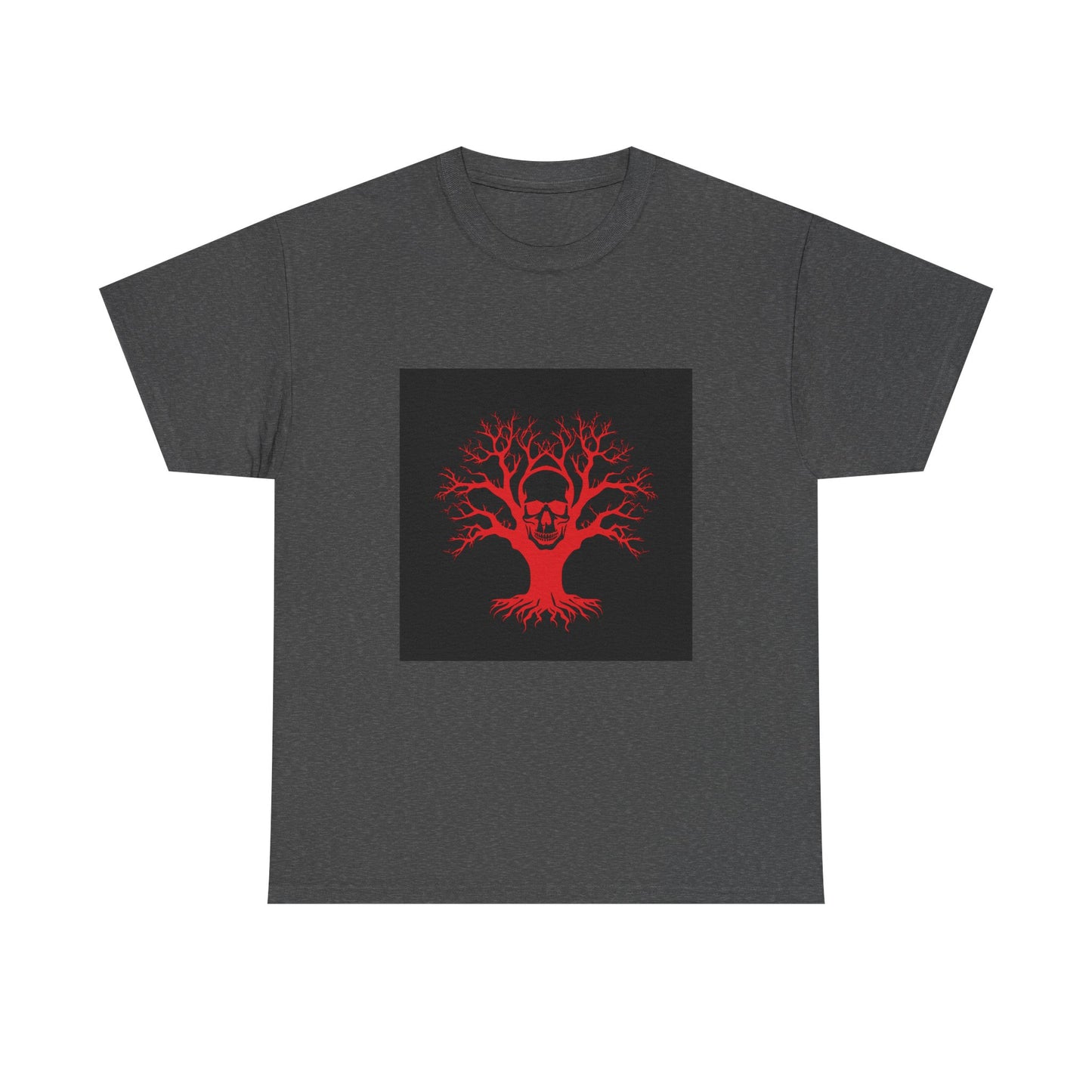 Gothic Tree Skull Tee, Unisex Heavy Cotton T-Shirt, Edgy Halloween Fashion, Alternative Apparel, Grunge Style Shirt, Unique Gift Idea