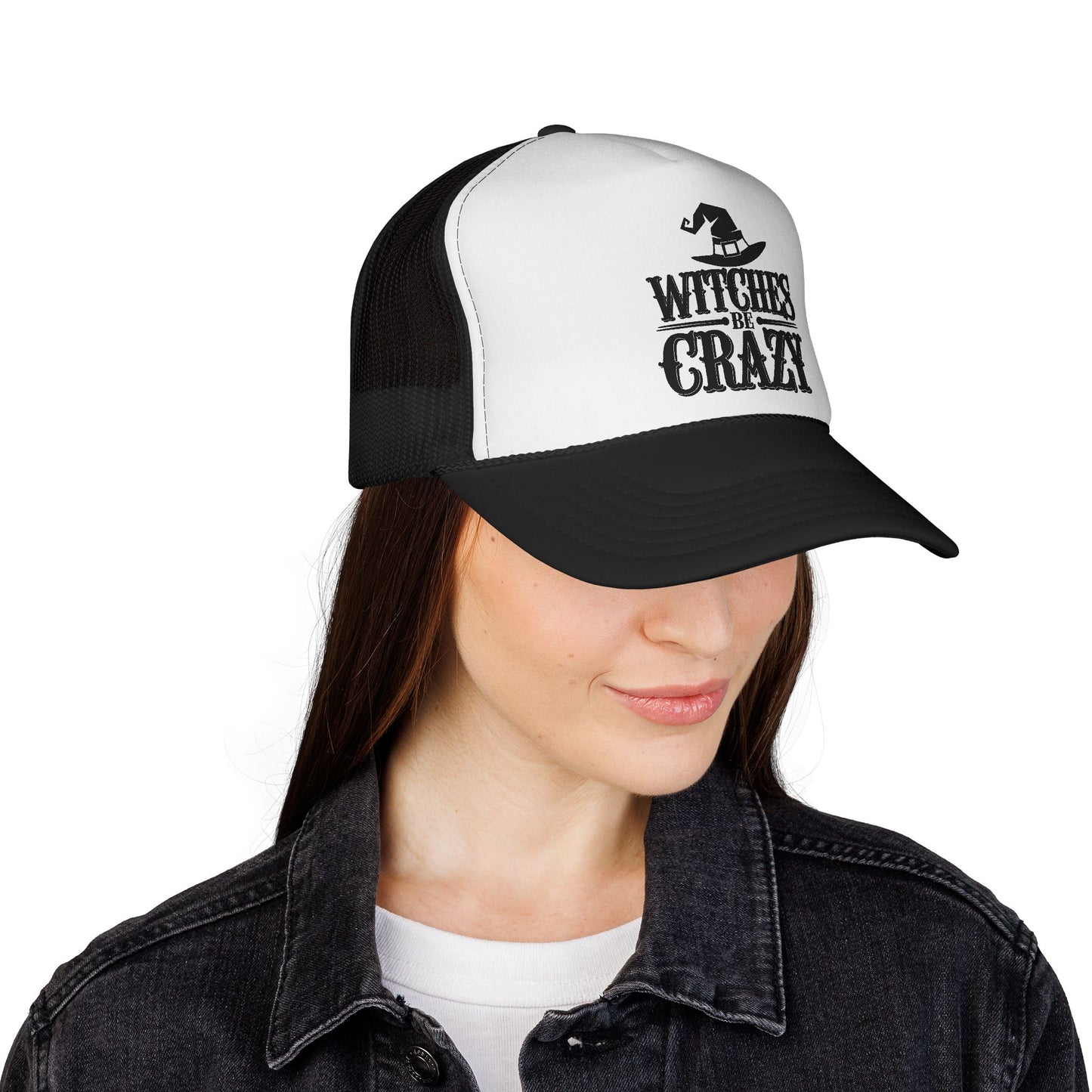 Witches Be Crazy Trucker Cap, Halloween Accessory, Witch Hat Hat, Festival Fashion, Fun Gift for Spooky Season