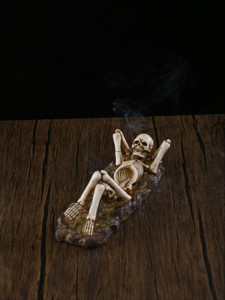 Handmade Funky Hippie Skeleton Incense Holder-2