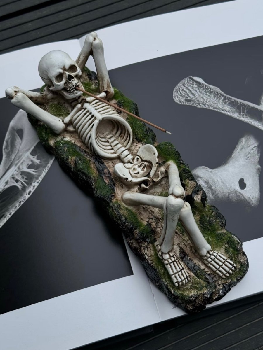 Handmade Funky Hippie Skeleton Incense Holder-3