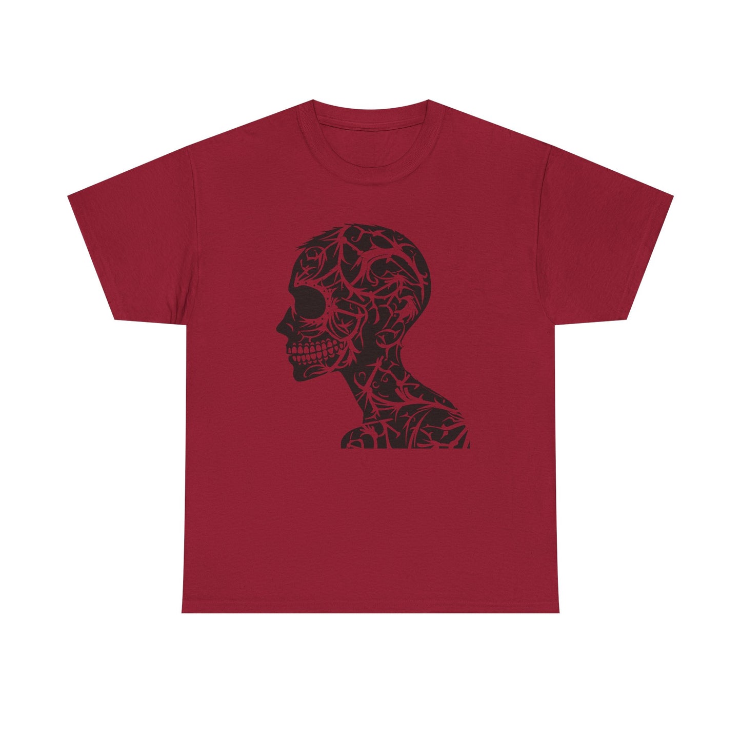 Skull Floral Unisex Cotton Tee - Gothic Graphic Tee, Casual Wear, Halloween Gift, Trendy Shirt, Unique Design
