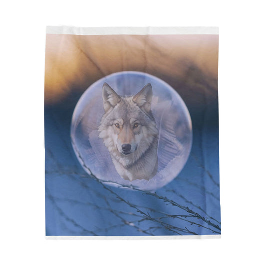 Wolf Dreamcatcher Velveteen Plush Blanket, Cozy Home Decor, Gift for Animal Lovers, Soft Throw for Couch, Unique Bedroom Accent