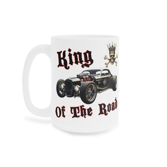 King of the Road Ceramic Mug - Perfect for Car Lovers, Father's Day Gift, Coffee Lovers, Birthday Present, Unique Gift Idea