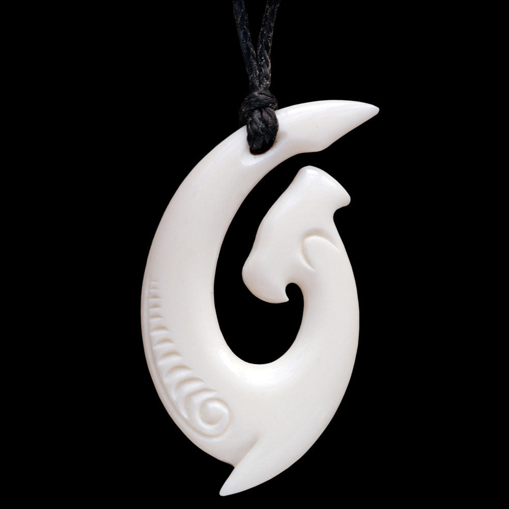 Hammerhead Shark Matau, handcrafted bone pendant-0