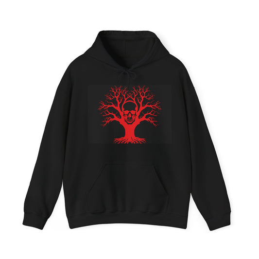 Gothic Skull Tree Hoodie, Unisex Gothic Sweatshirt, Heavy Blend Hoodie for Halloween, Grunge Streetwear, Alternative Fashion Clothing