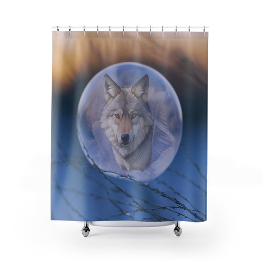 Wolf Spirit Shower Curtain, Nature Decor, Unique Bathroom Design, Animal Lover Gift, Wildlife Home Accessory, Cozy Bathroom