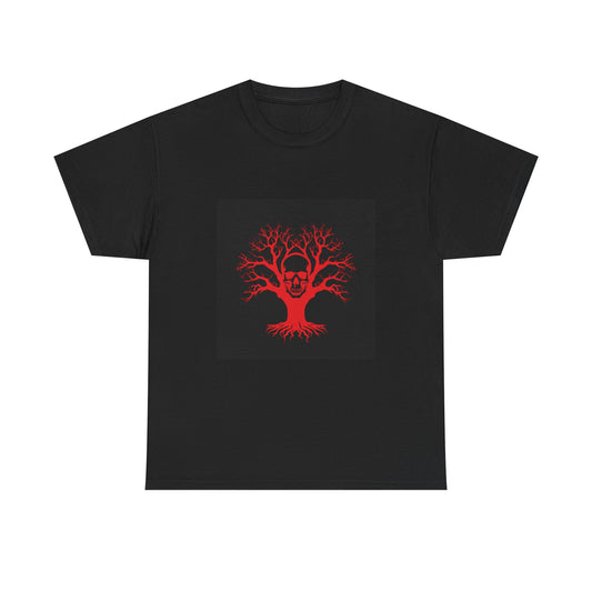 Gothic Tree Skull Tee, Unisex Heavy Cotton T-Shirt, Edgy Halloween Fashion, Alternative Apparel, Grunge Style Shirt, Unique Gift Idea