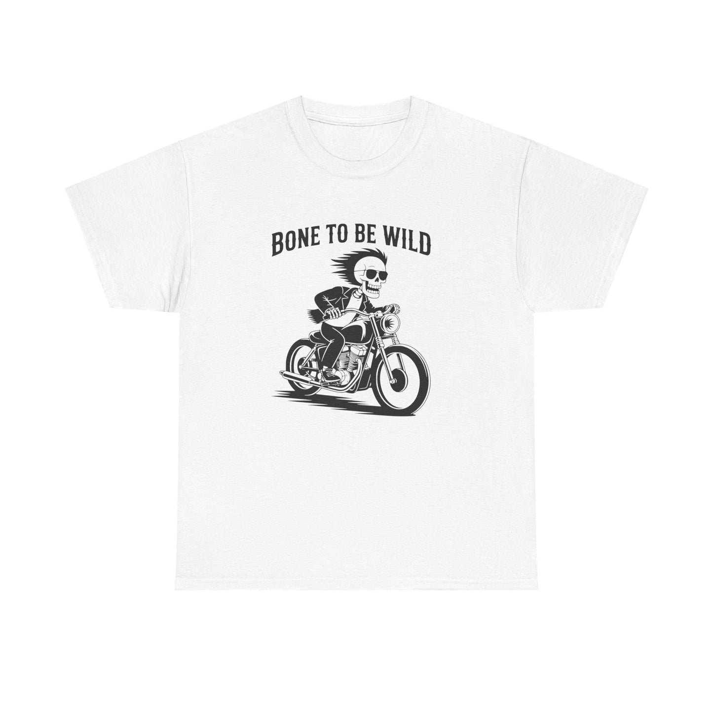 Bone to Be Wild Motorcycle Tee - Unisex Heavy Cotton T-Shirt, Biker Gift, Casual Wear, Road Trip Essential, Adventure Apparel