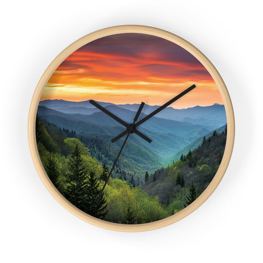 Serene Sunset Wall Clock – Nature-Inspired Home Decor, Rustic Timepiece, Decorative Clock for Living Room, Gift for Nature Lovers