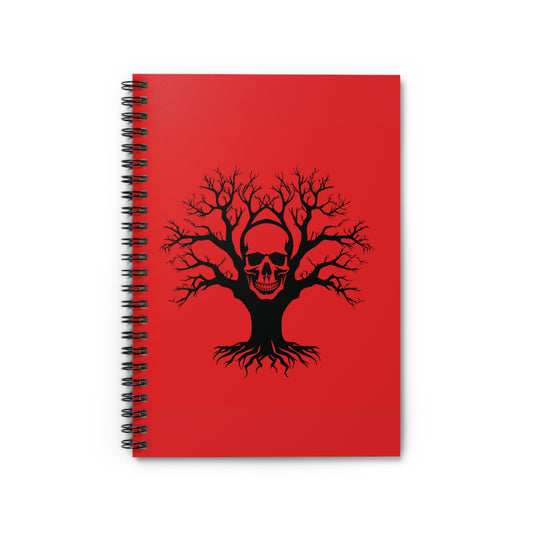 Skull Tree Spiral Notebook - Dark Aesthetic Journal, Halloween Gifts, Gothic Stationery, Creative Writing, Skull Decor