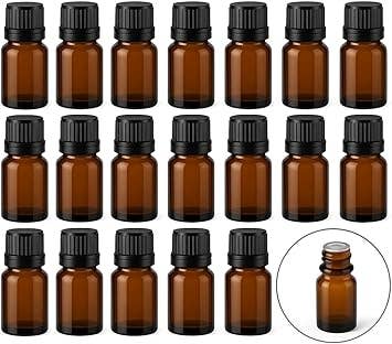 20 Pack of 10ml Empty Amber Glass Bottles with Euro Droppers