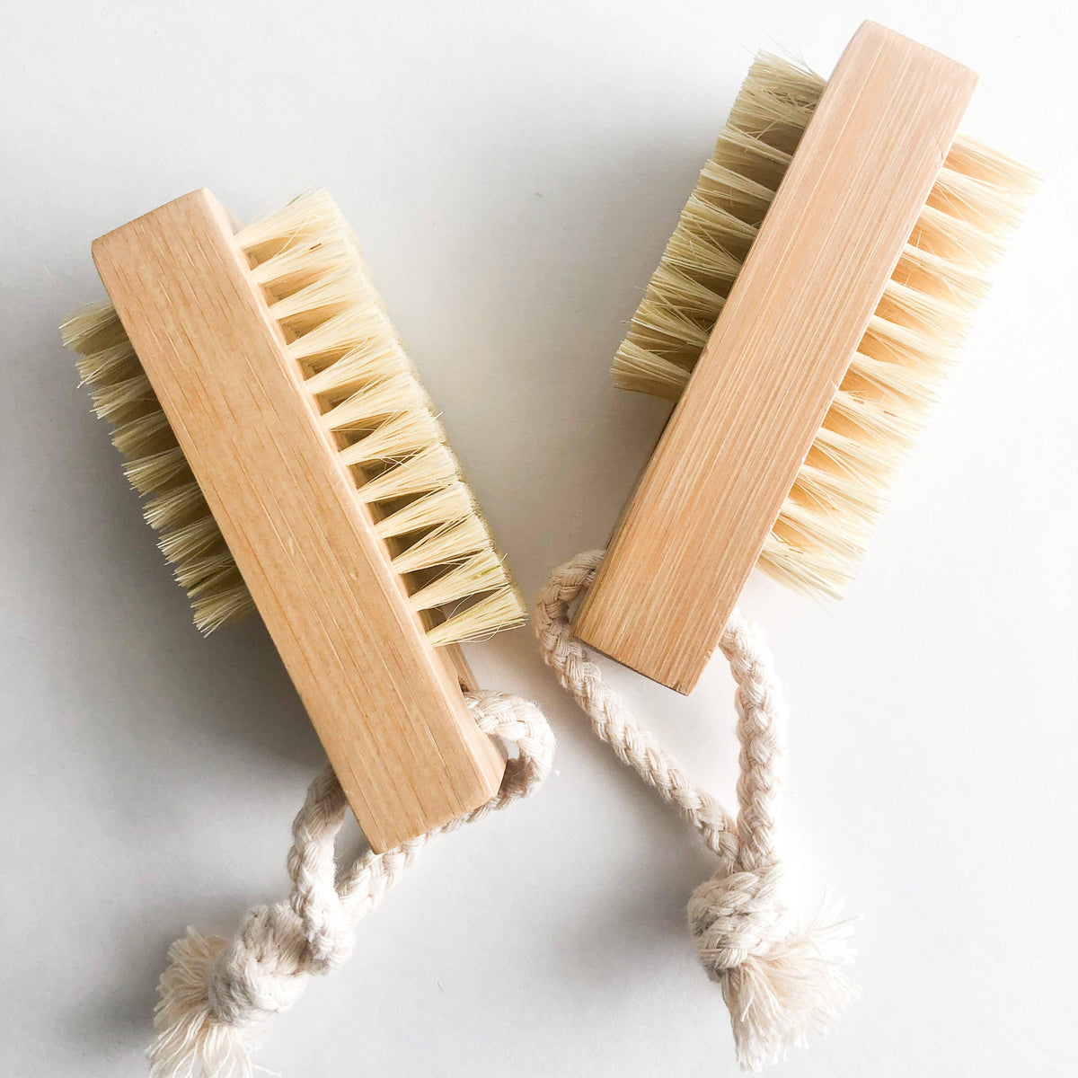 Double Sided Bamboo Nail Brush - Natural Sisal Bristles